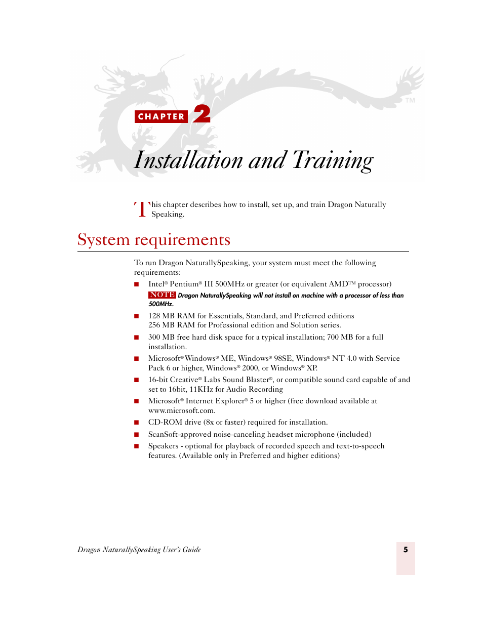 Installation and training, System requirements, C h a p t e r 2 | Instal | Sony ICD-MS515VTP User Manual | Page 11 / 222