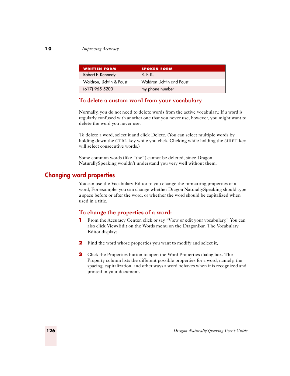 Changing word properties, Changing word properties” on, Box. see “changing word properties | 126 for more infor, Ge 126 | Sony ICD-MS515VTP User Manual | Page 132 / 222