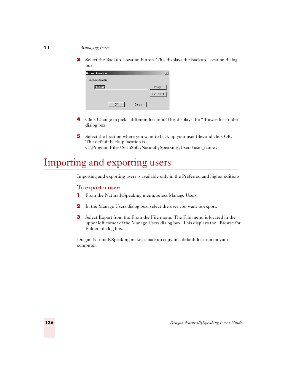 Importing and exporting users | Sony ICD-MS515VTP User Manual | Page 142 / 222