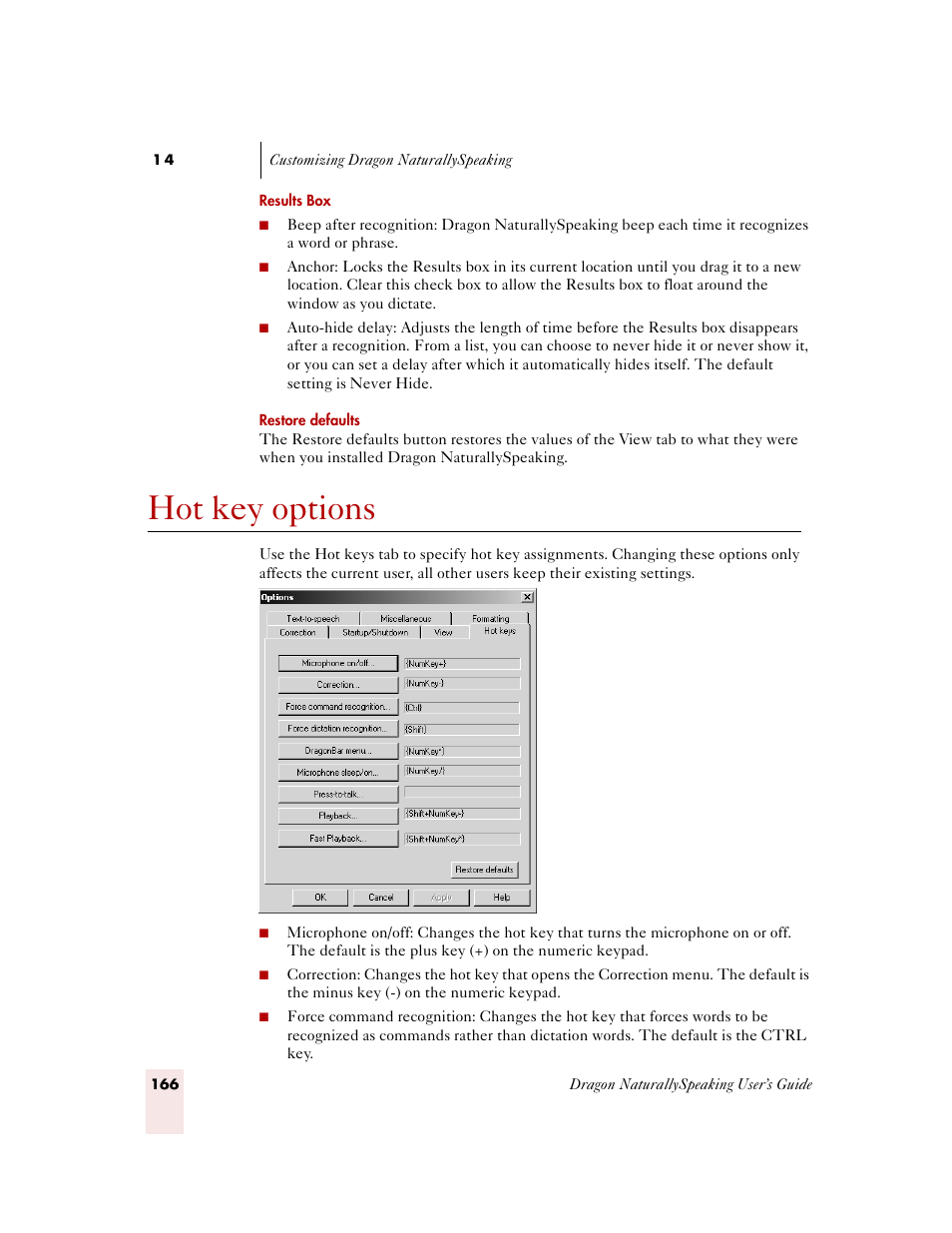 Hot key options | Sony ICD-MS515VTP User Manual | Page 172 / 222