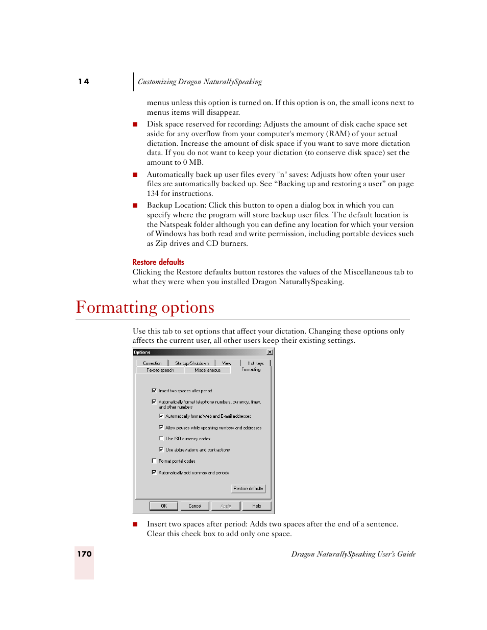 Formatting options | Sony ICD-MS515VTP User Manual | Page 176 / 222
