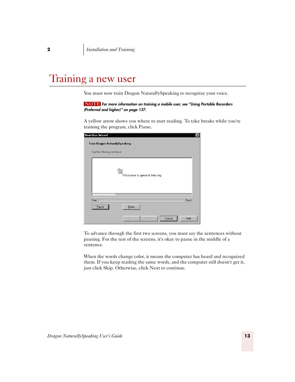 Training a new user | Sony ICD-MS515VTP User Manual | Page 19 / 222