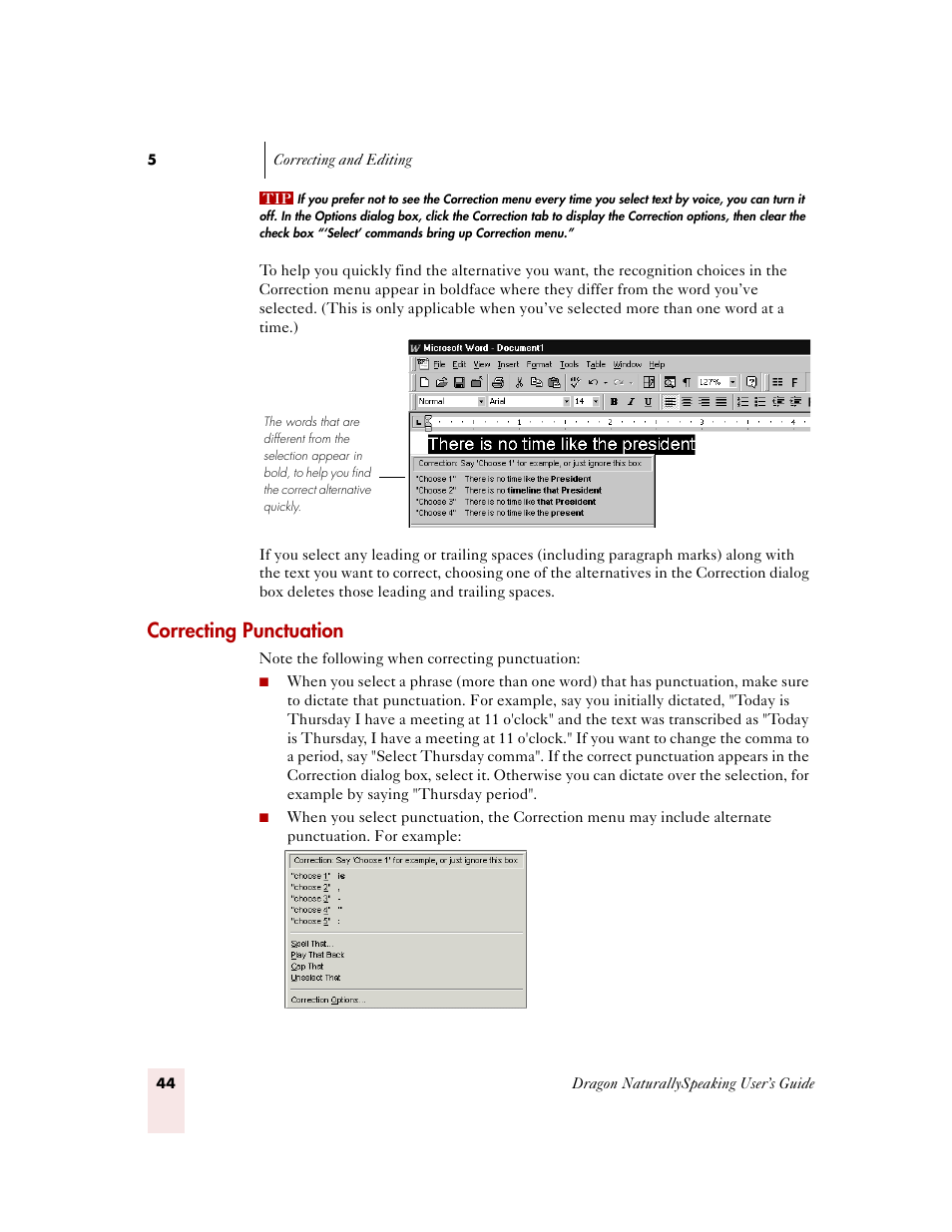 Correcting punctuation | Sony ICD-MS515VTP User Manual | Page 50 / 222