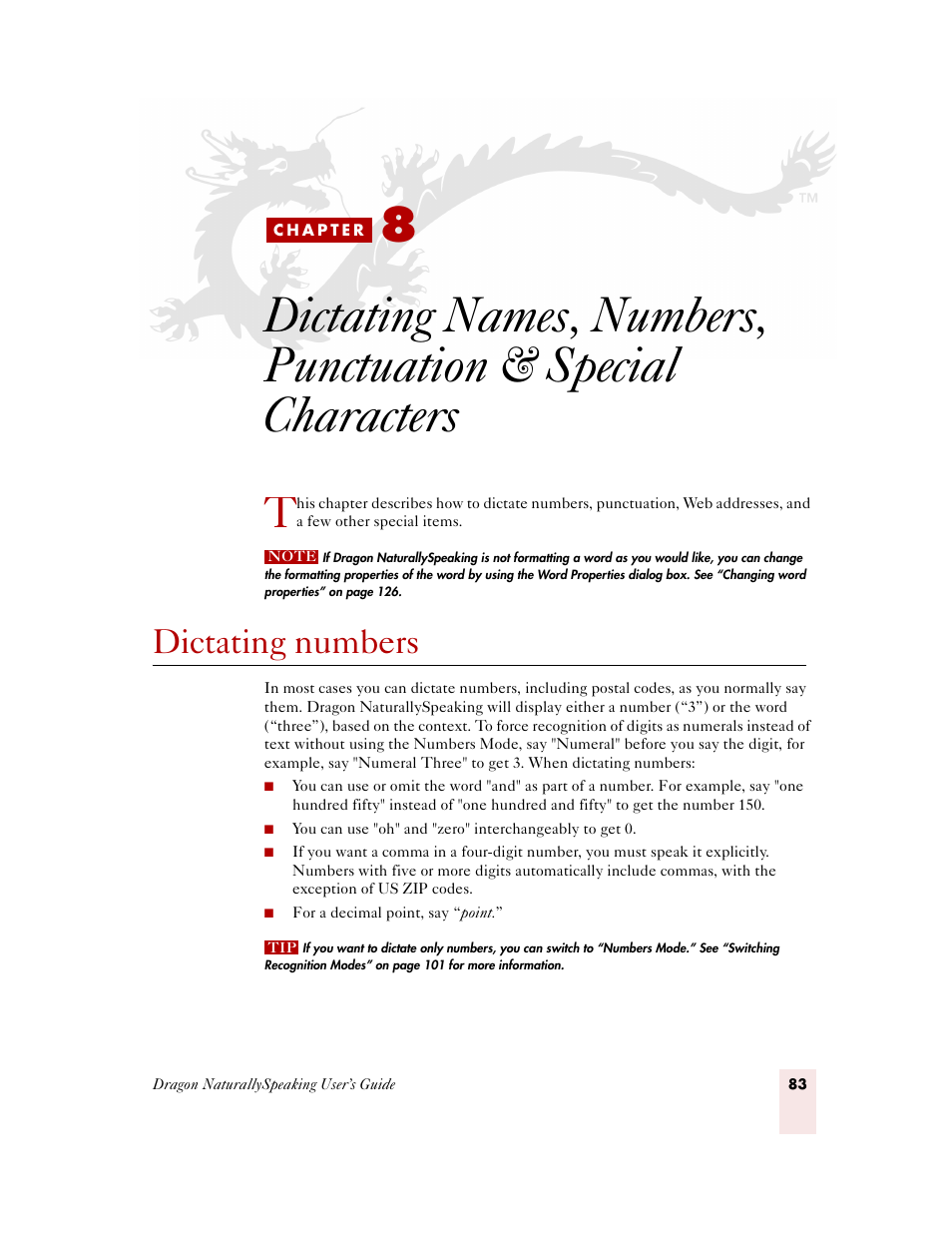 Dictating numbers, C h a p t e r 8, Dictating name | Sony ICD-MS515VTP User Manual | Page 89 / 222