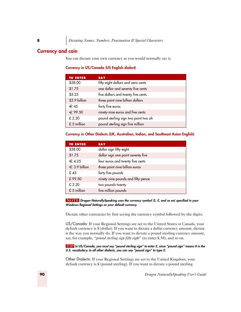 Currency and coin | Sony ICD-MS515VTP User Manual | Page 96 / 222