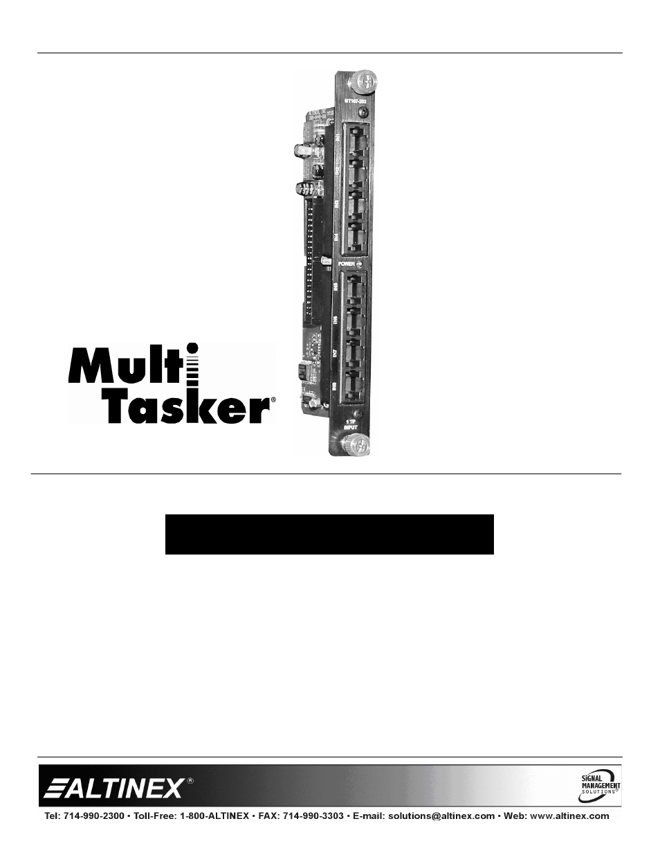 Altinex MT107-203 User Manual | 9 pages