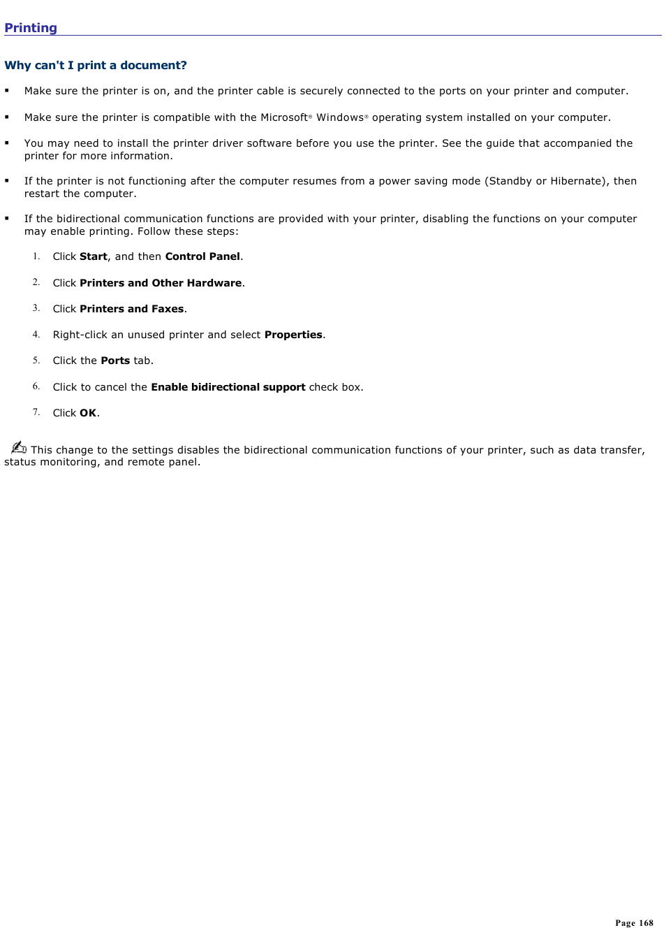 Printing | Sony VGN-FS550 User Manual | Page 168 / 202