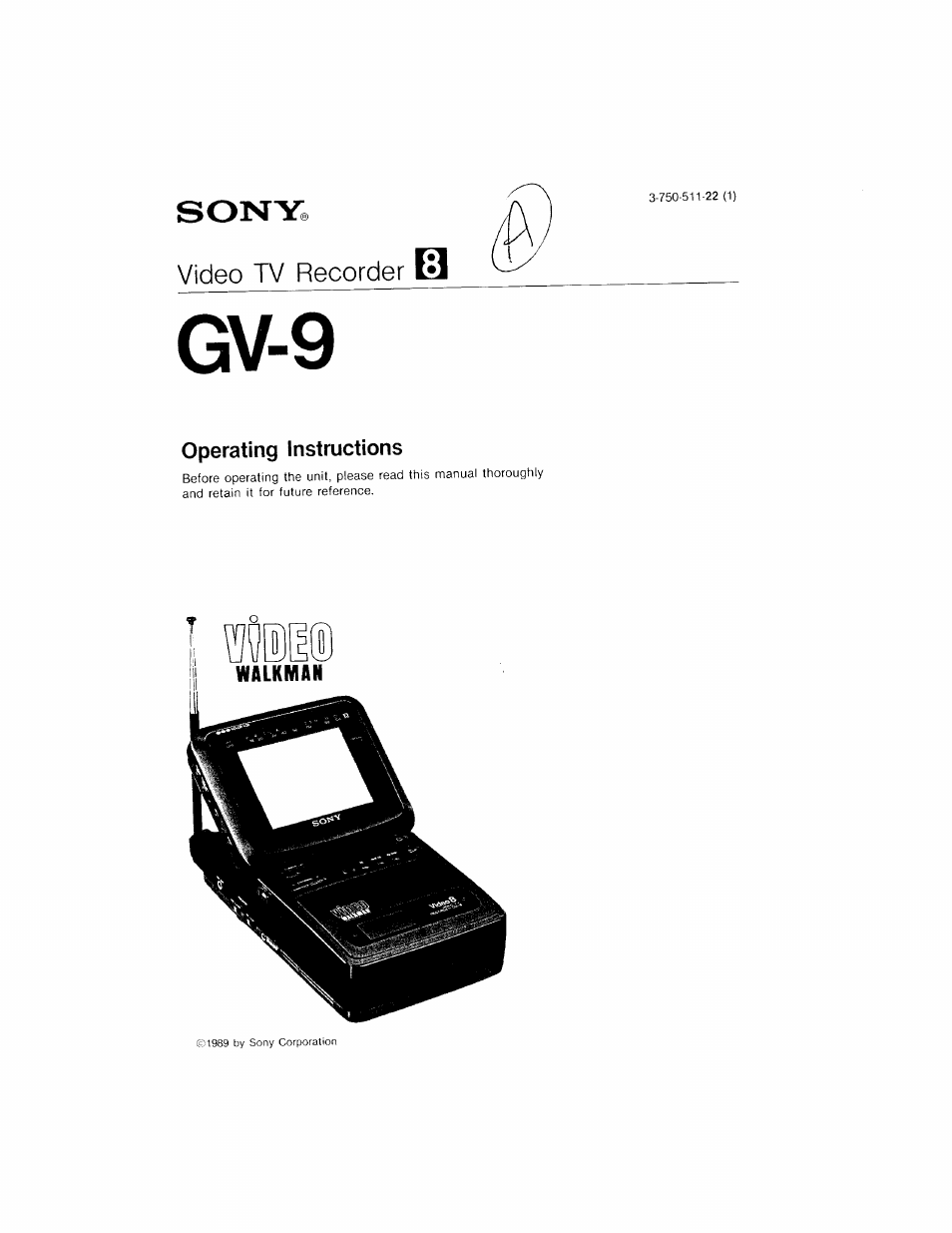 Sony GV-9 User Manual | 60 pages