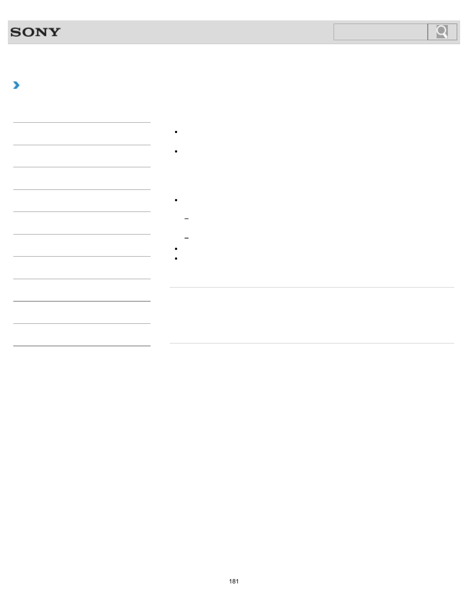 Notes on sleep mode, How to use, Search | Sony SVJ2021BPXW User Manual | Page 181 / 398