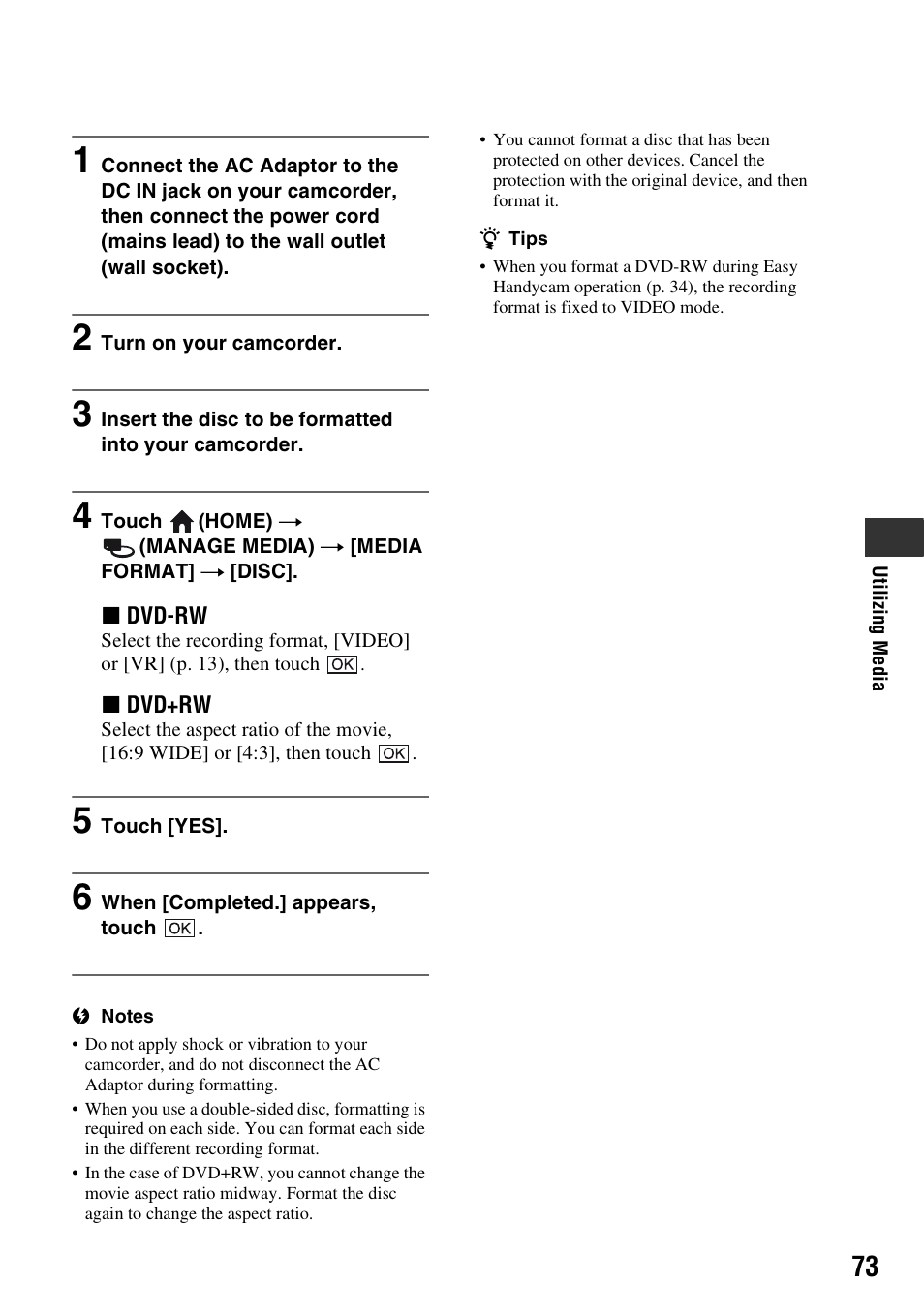 Sony DCR-DVD710 User Manual | Page 73 / 159