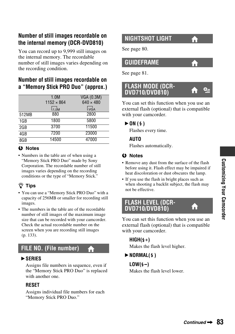 Sony DCR-DVD710 User Manual | Page 83 / 159