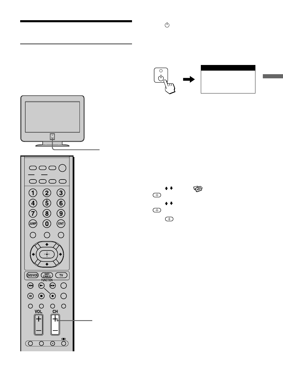 Setting the tv, Setting the channels, Connecting and setting the tv | Sony KLV-32M1 User Manual | Page 37 / 80