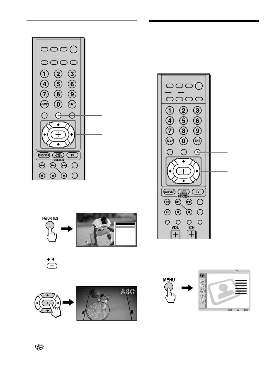 Watching favorite channels, Using the channel label feature, A b c | Press menu | Sony KLV-32M1 User Manual | Page 56 / 80