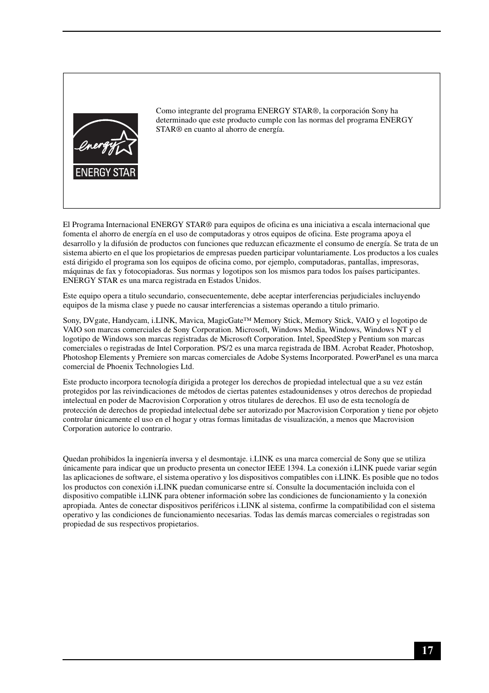 Sony VGN-TX790P User Manual | Page 17 / 24