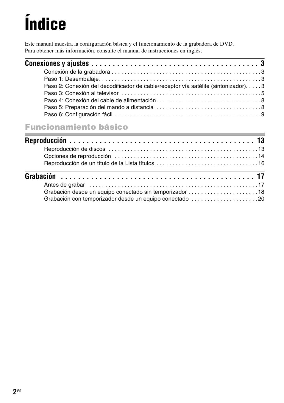 Índice | Sony RDR-GX255 User Manual | Page 108 / 128