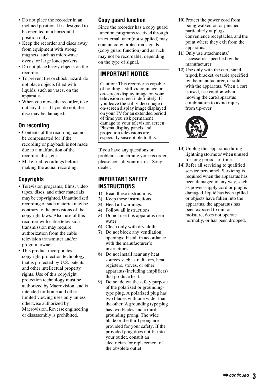 Sony RDR-GX255 User Manual | Page 3 / 128