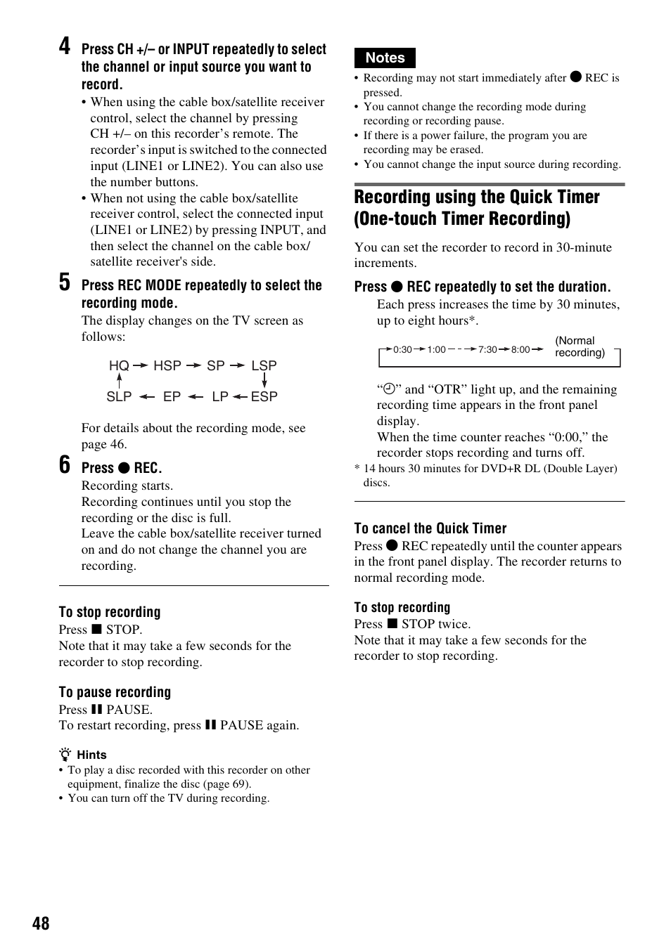 Sony RDR-GX255 User Manual | Page 48 / 128