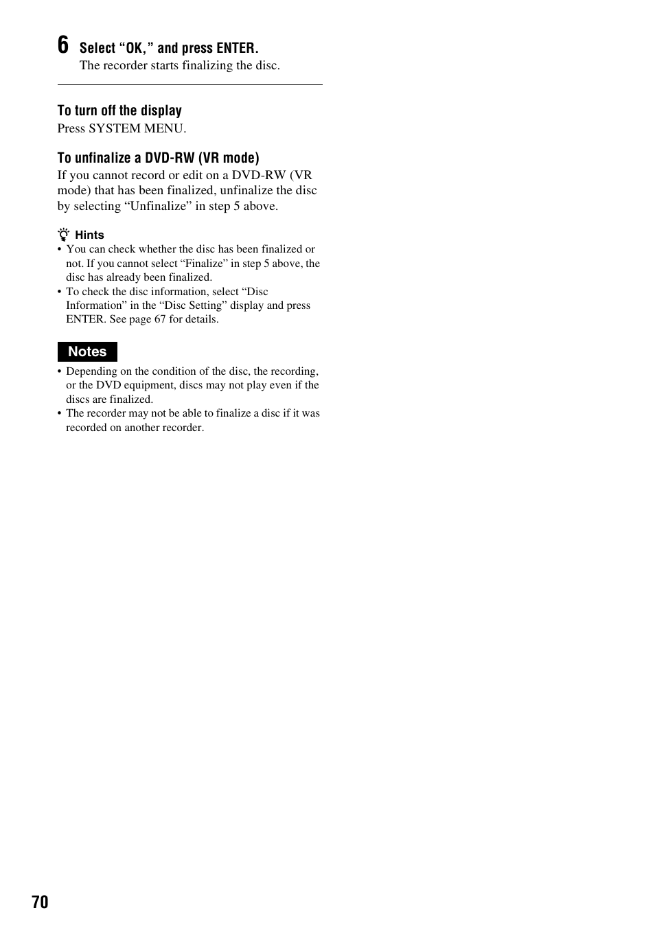 Sony RDR-GX255 User Manual | Page 70 / 128