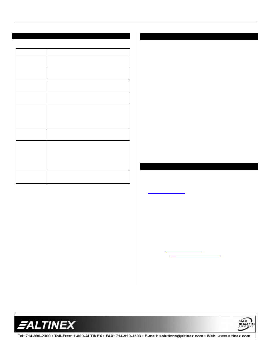 Accessories | Altinex Universal Tilt 'N Plug Interconnect Box TNP500/502 User Manual | Page 11 / 11