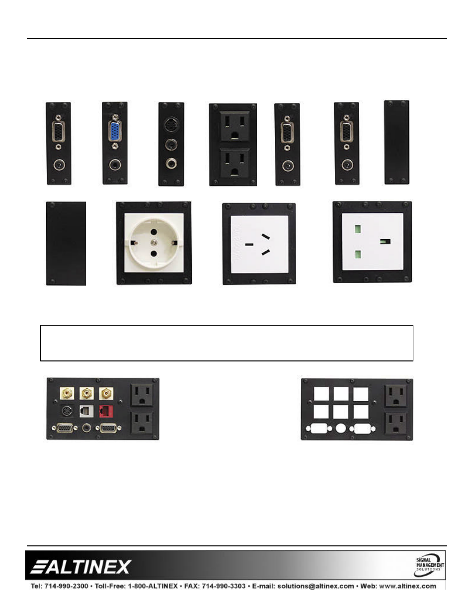 Accessories | Altinex Universal Tilt 'N Plug Interconnect Box TNP500/502 User Manual | Page 6 / 11