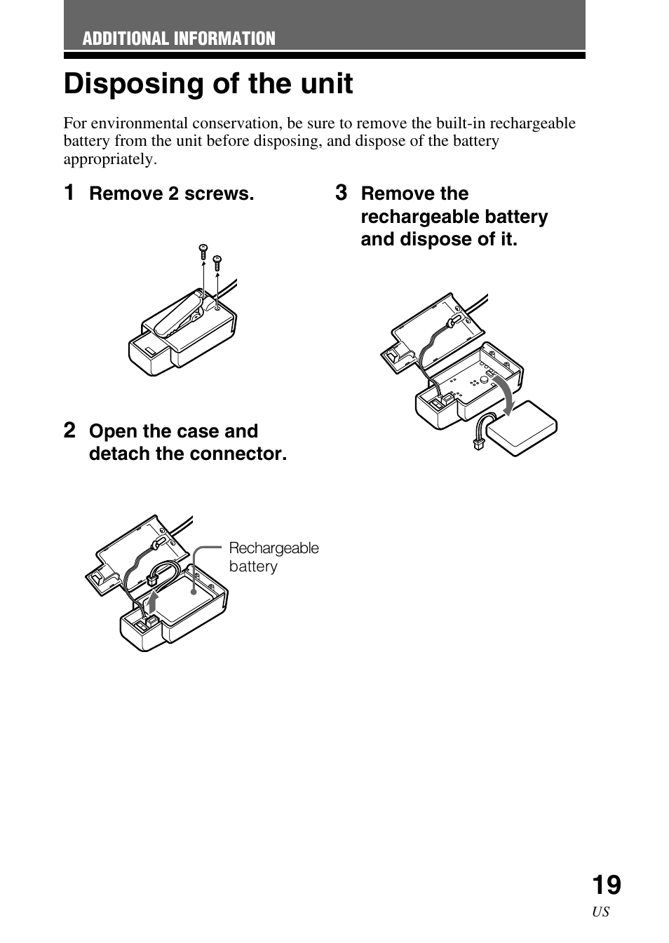 Disposing of the unit | Sony DR-BT10CX User Manual | Page 19 / 52
