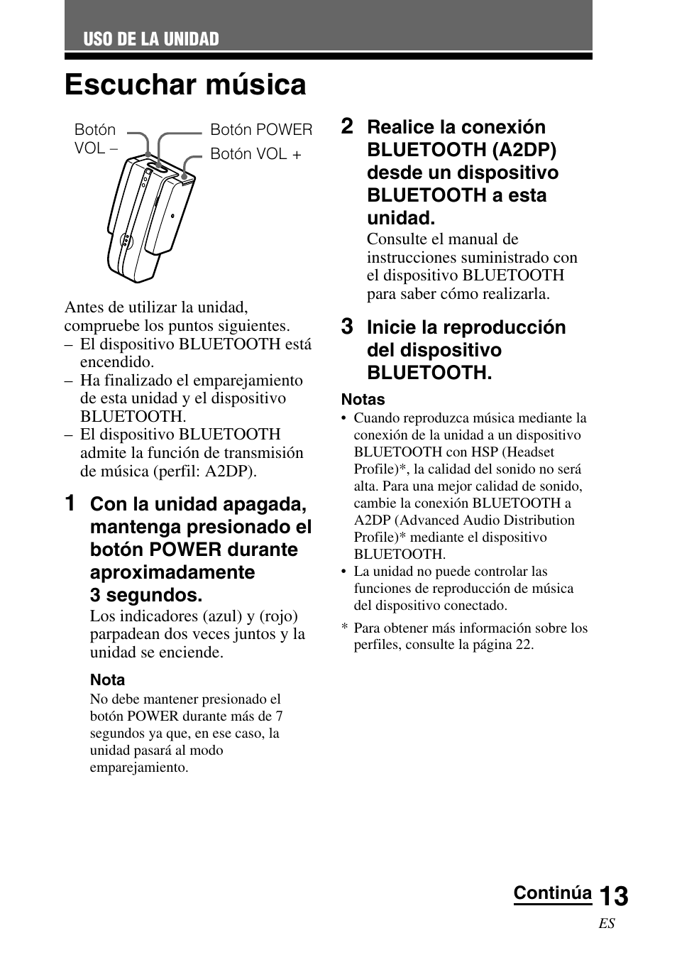 Escuchar música | Sony DR-BT10CX User Manual | Page 37 / 52