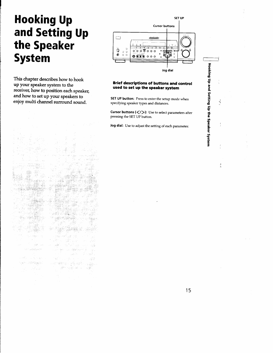 Hooking up and setting up the speaker system | Sony STR-DB930 User Manual | Page 15 / 58