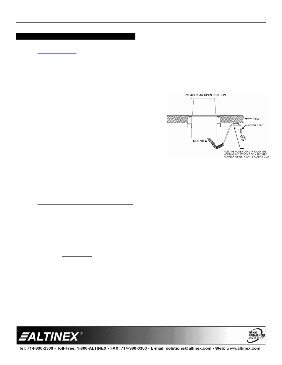 Installing your pnp400, Designer solutions | Altinex Pop 'N Plug Tower PNP400 User Manual | Page 14 / 15