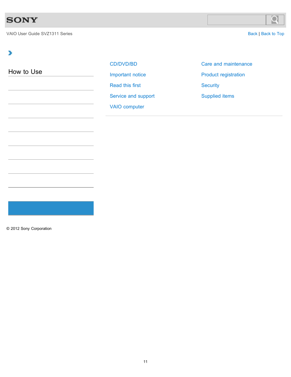 Notifications, How to use | Sony SVZ13116GXX User Manual | Page 11 / 411