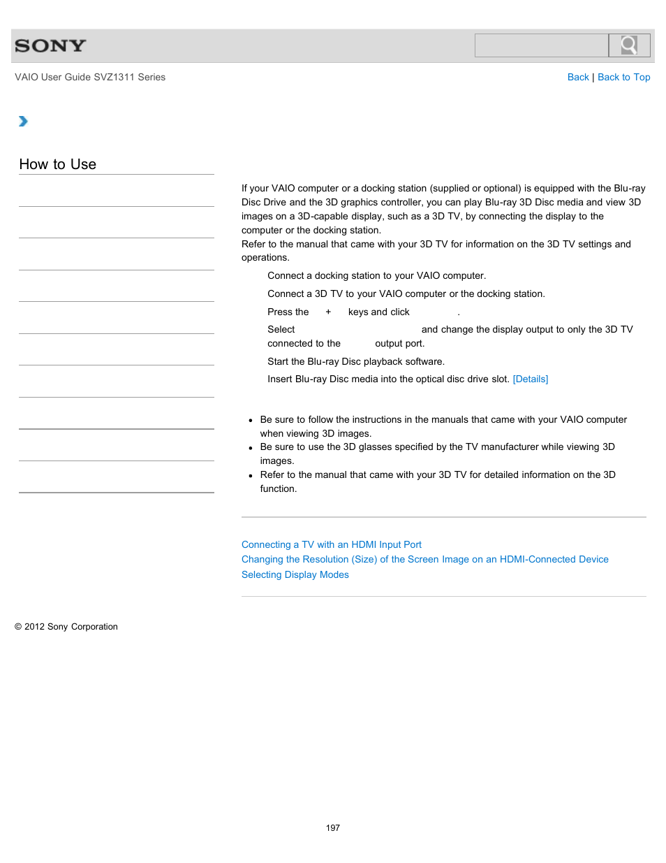 Equipped models, How to use | Sony SVZ13116GXX User Manual | Page 197 / 411