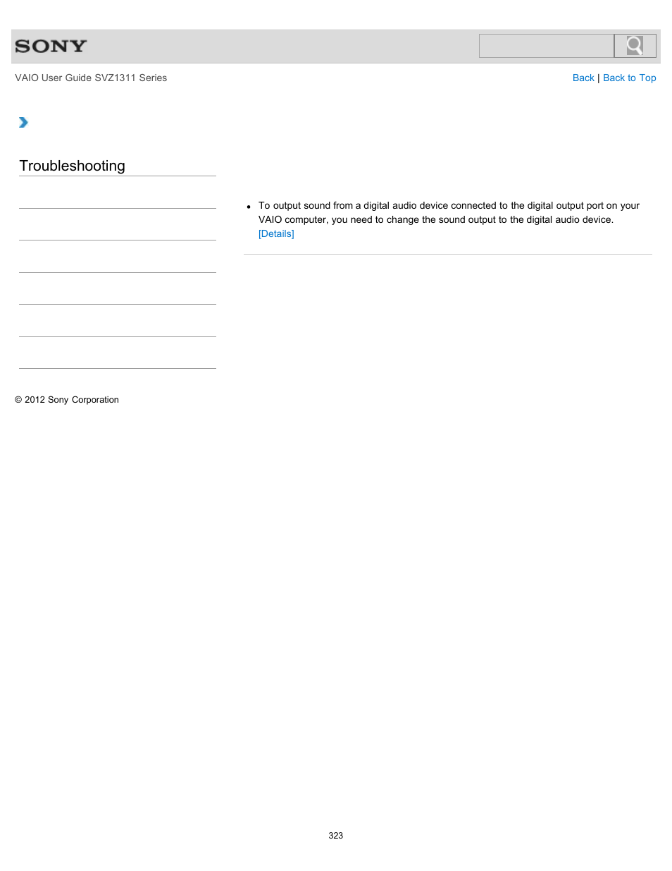 Troubleshooting | Sony SVZ13116GXX User Manual | Page 323 / 411
