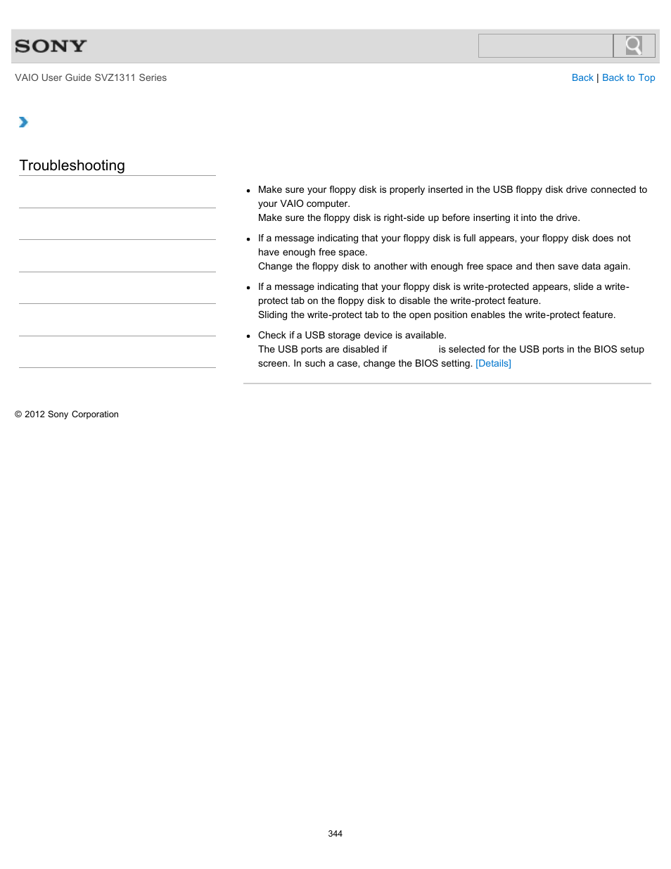 Troubleshooting | Sony SVZ13116GXX User Manual | Page 344 / 411