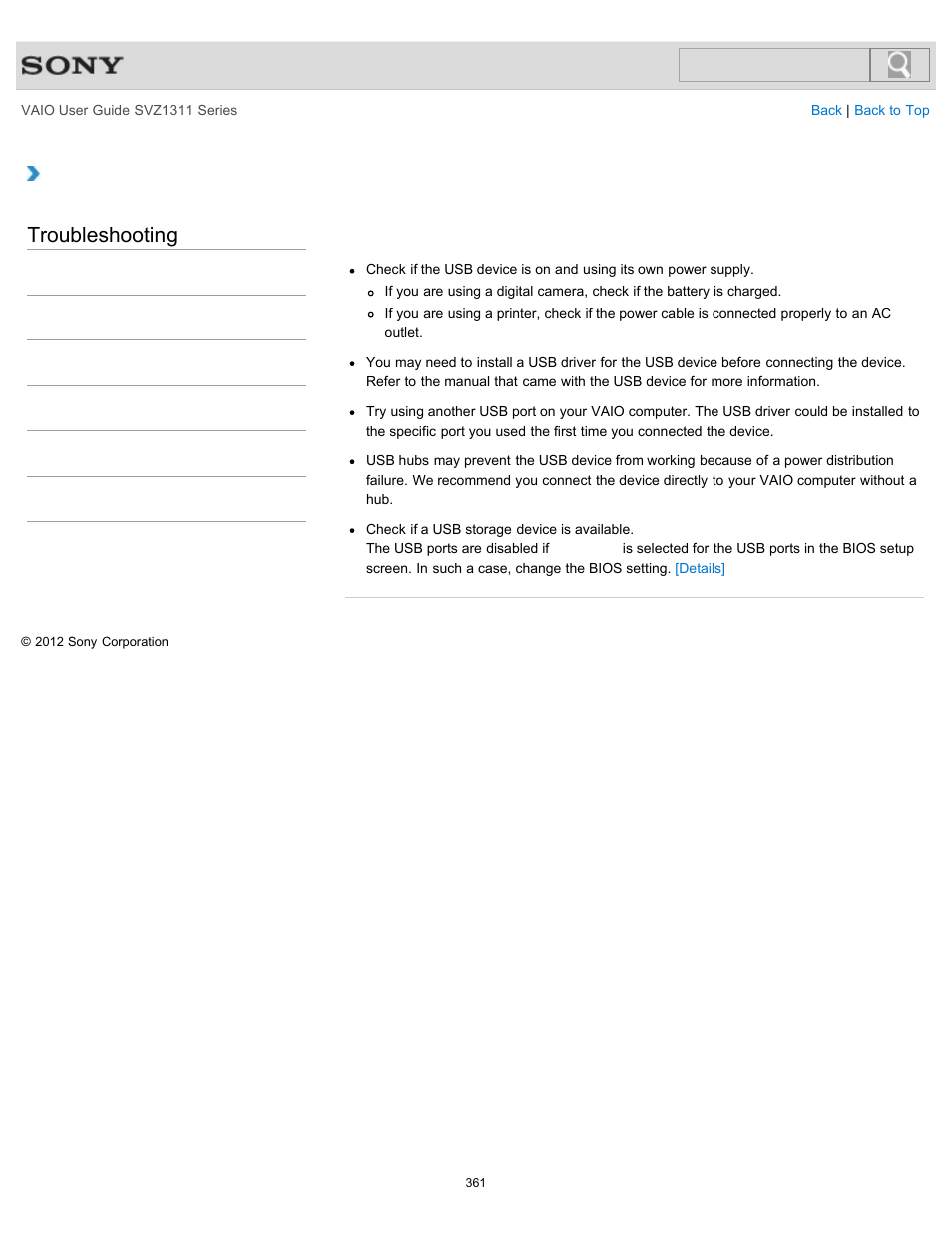 Troubleshooting | Sony SVZ13116GXX User Manual | Page 361 / 411