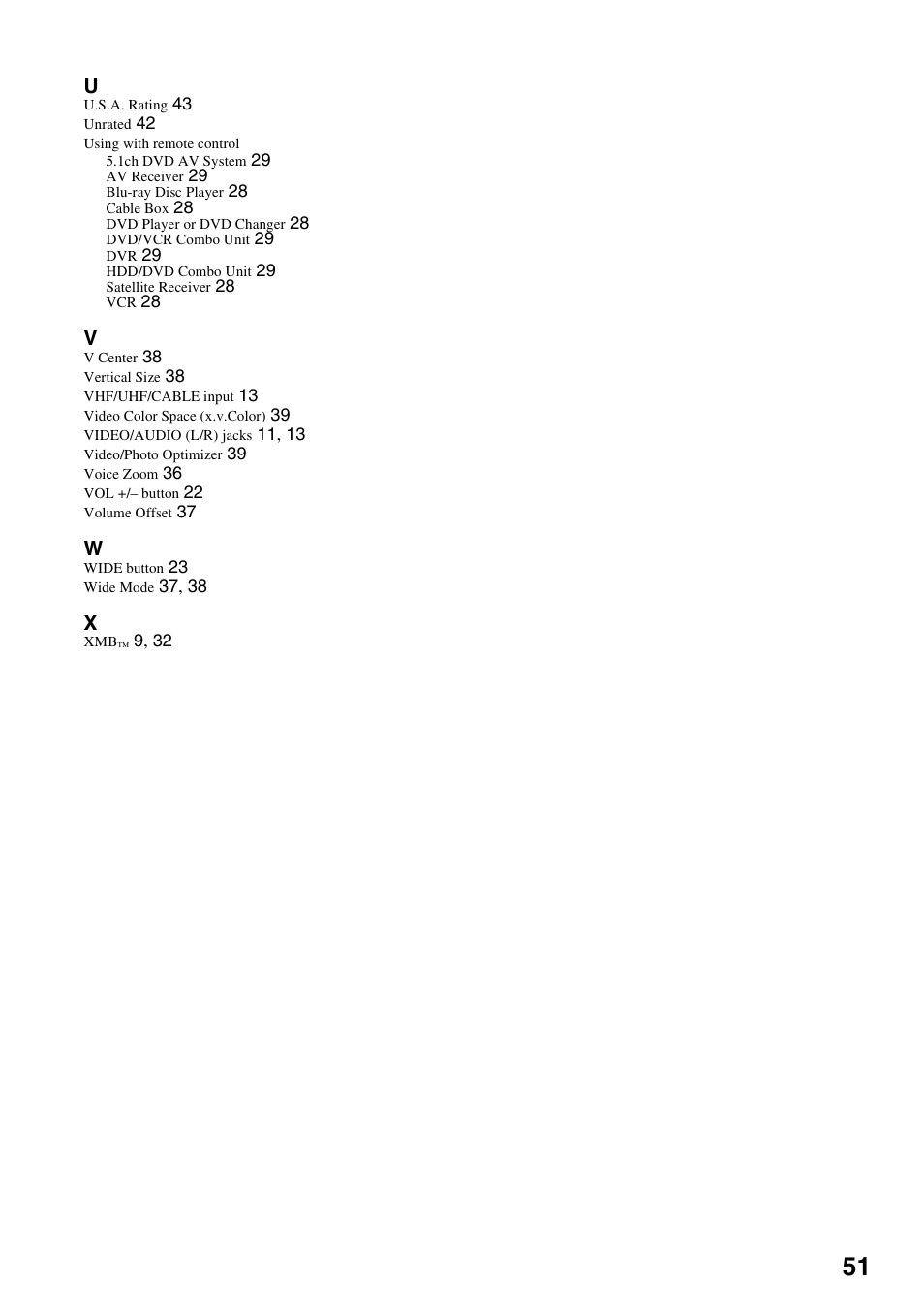 Sony KDL-52WL130 User Manual | Page 51 / 56