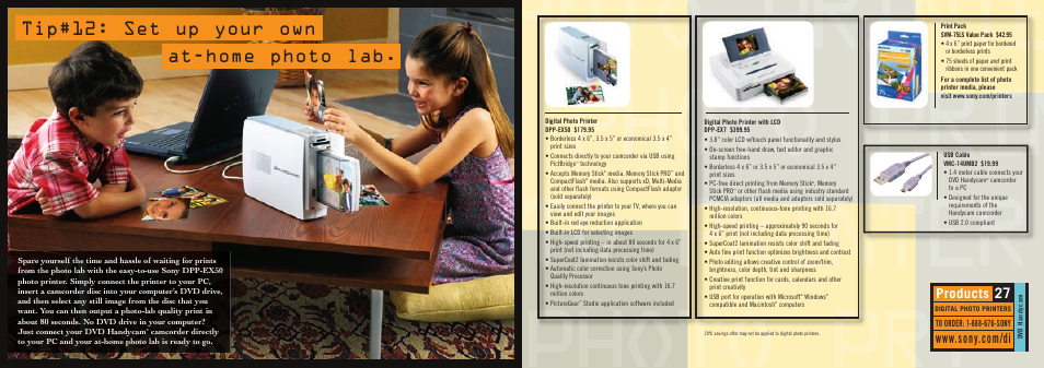 Tip#12: set up your own, At-home photo lab | Sony DCR-DVD101 User Manual | Page 14 / 16