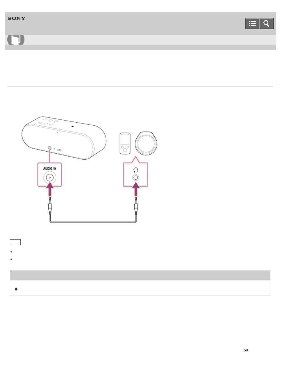 Connecting to a portable audio device, etc, Help guide | Sony SRS-X2 User Manual | Page 63 / 92