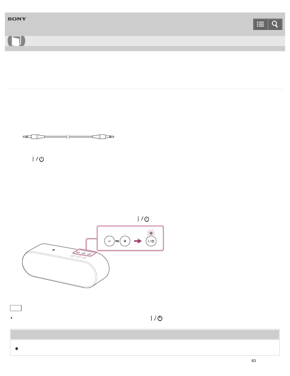 Listening to music of a portable audio device, etc, Help guide | Sony SRS-X2 User Manual | Page 67 / 92