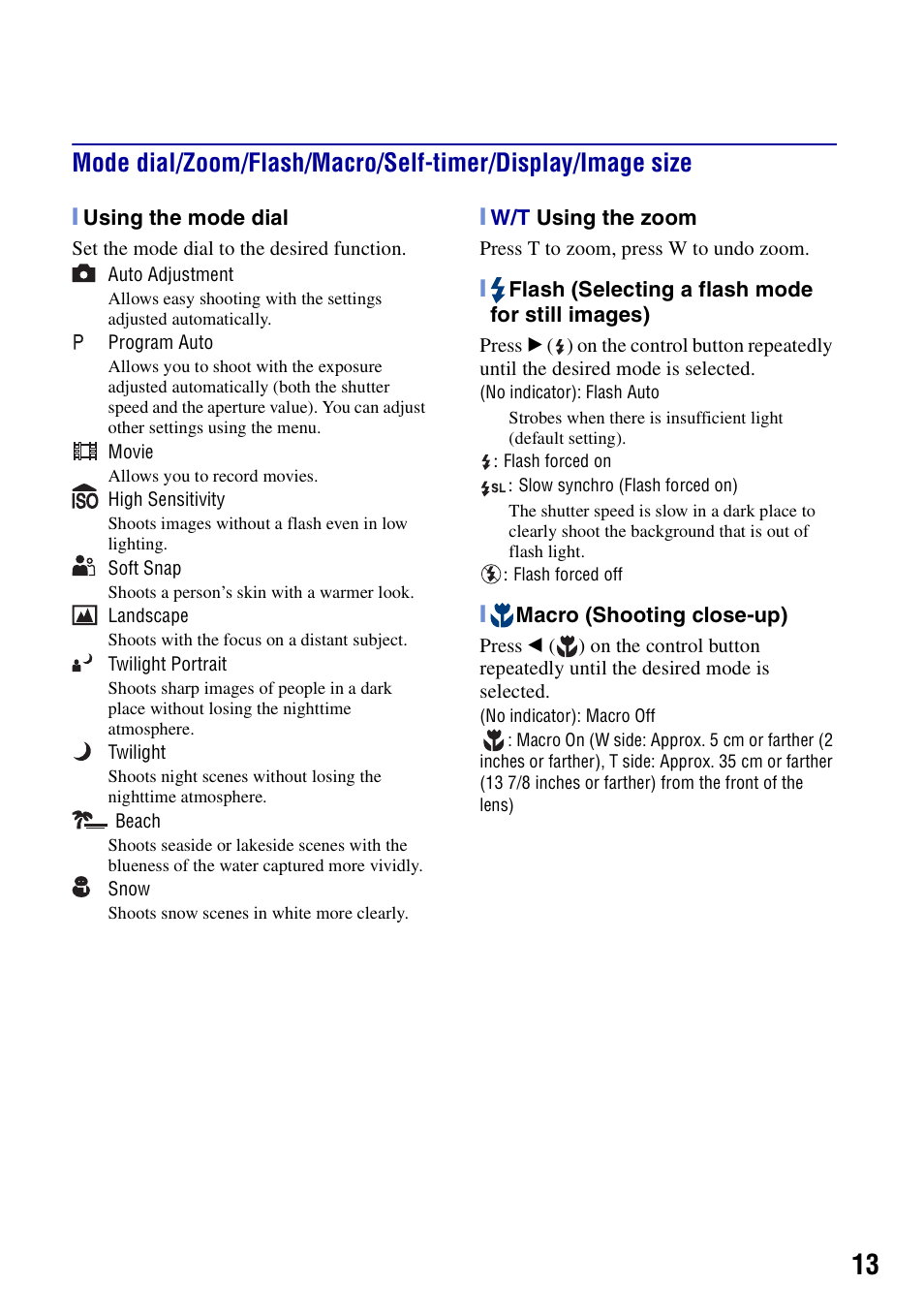 Sony DSC-S730 User Manual | Page 13 / 32