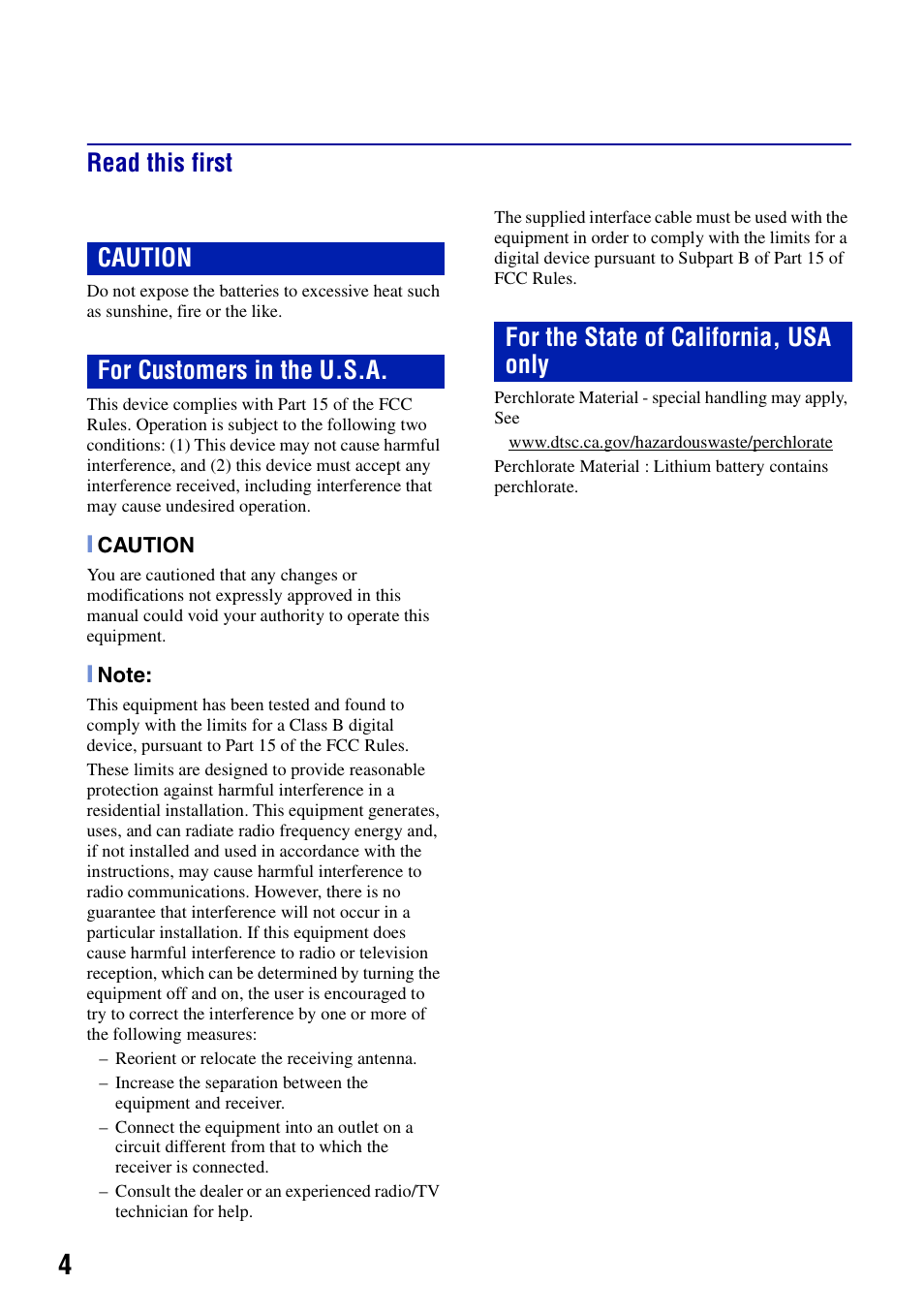 Read this first | Sony DSC-S730 User Manual | Page 4 / 32
