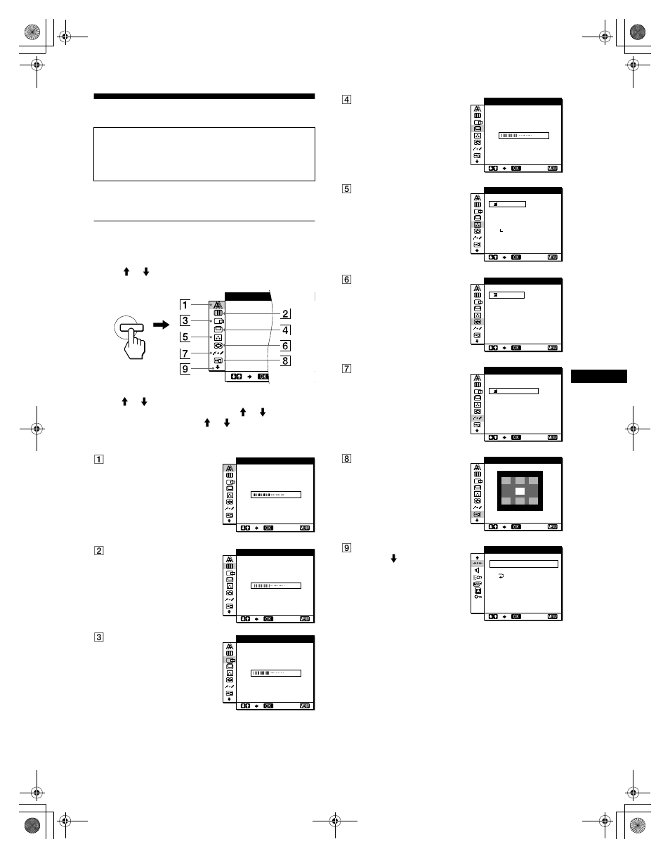 Customizing your monitor, Navigating the menu | Sony SDM-M61 User Manual | Page 11 / 104