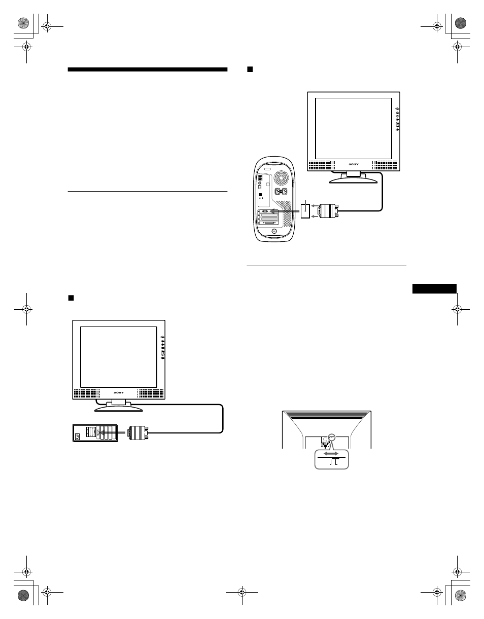 Installation, Etape 1: raccordez l’écran à votre ordinateur, Etape 1 | Etape 2 | Sony SDM-M61 User Manual | Page 27 / 104