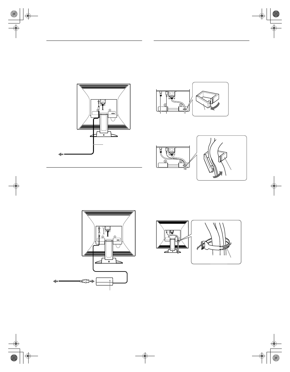 Etape 3: raccordez le cordon audio, Etape 4: branchez le câble d’alimentation, Etape 3 | Etape 4, Etape 5 | Sony SDM-M61 User Manual | Page 28 / 104