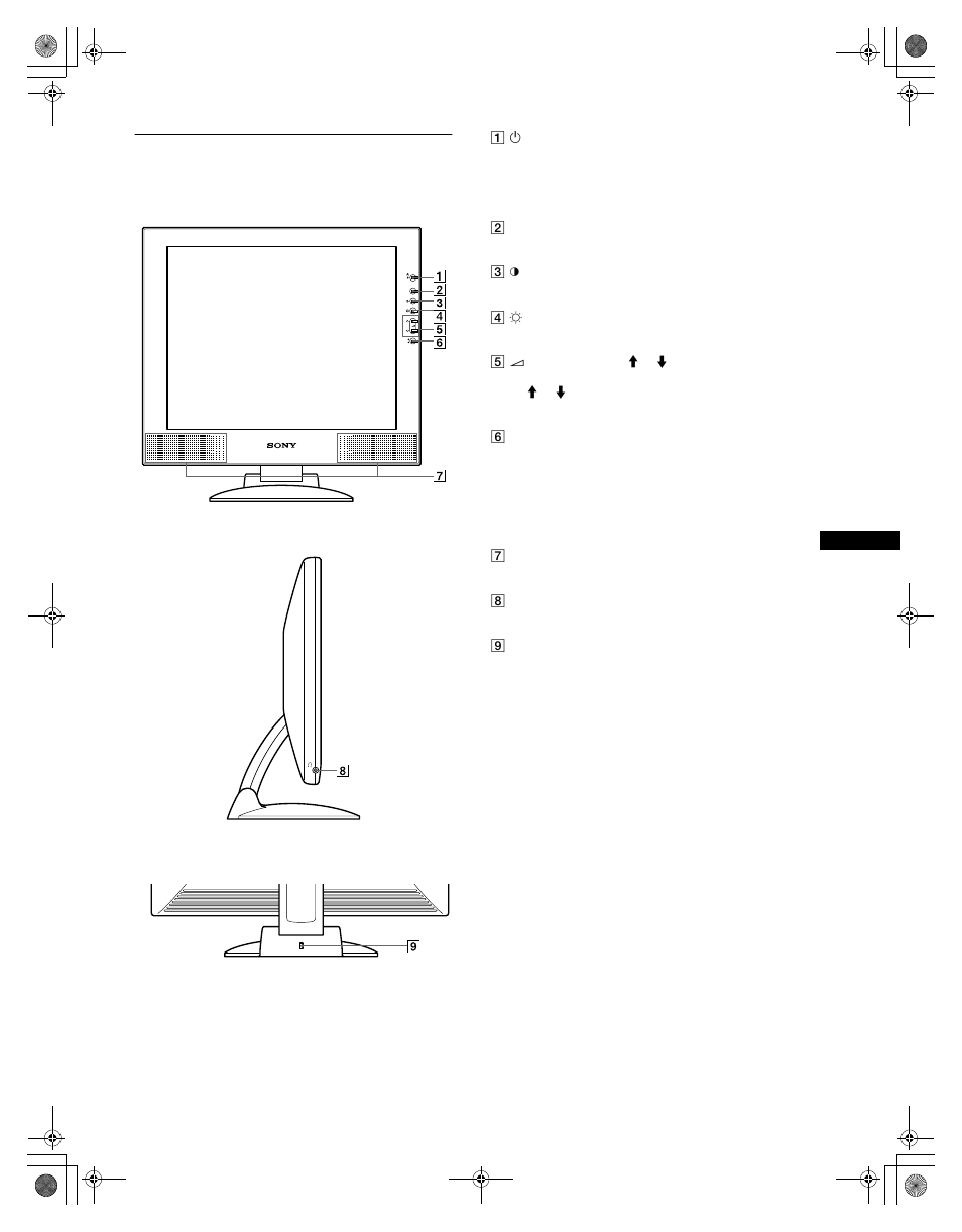 Identifying parts and controls | Sony SDM-M61 User Manual | Page 5 / 104