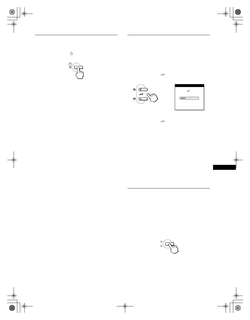 Paso 6: encendido del monitor y el ordenador, Uso de los altavoces estéreo, Selección de la señal de entrada | Paso 6 | Sony SDM-M61 User Manual | Page 69 / 104