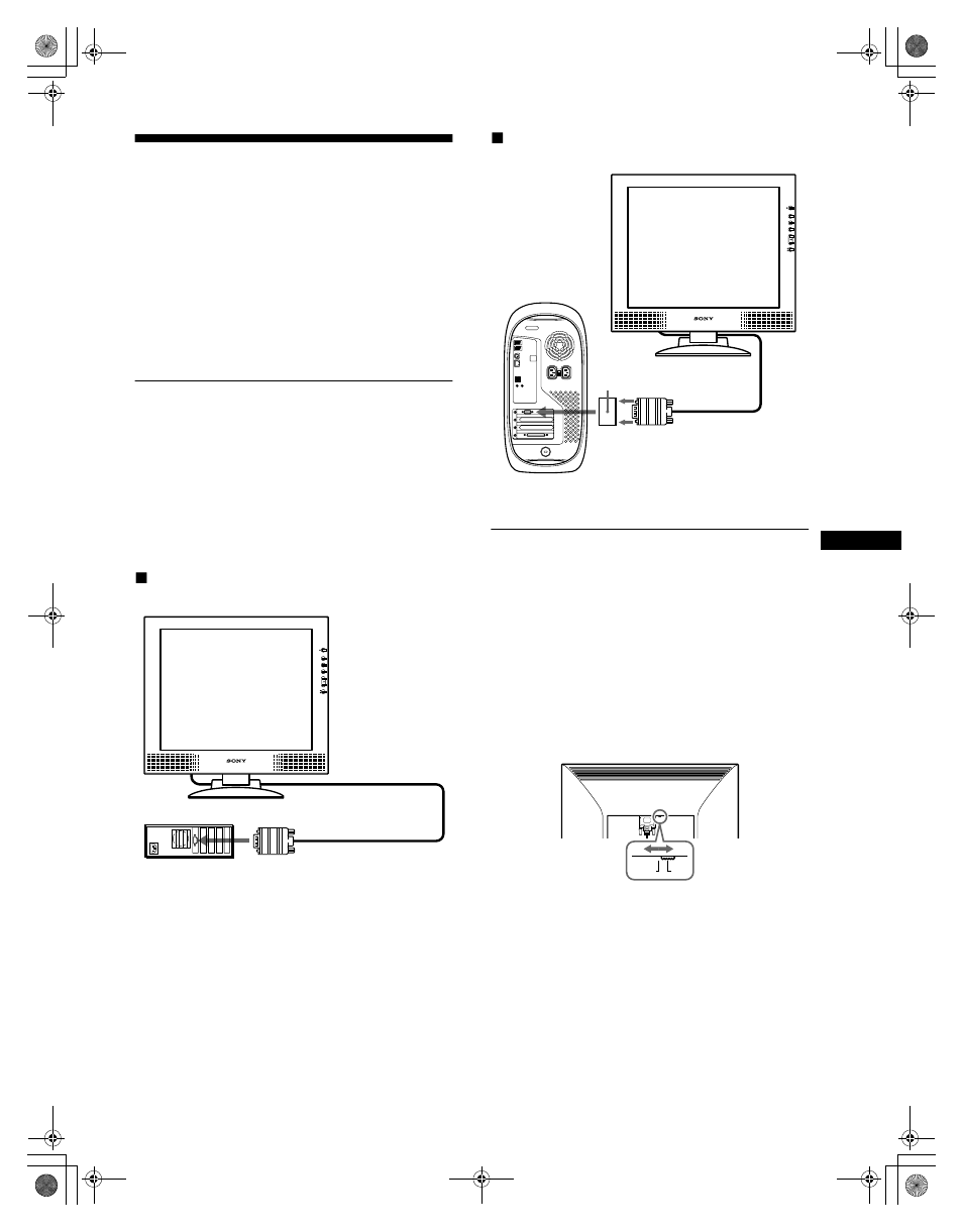 Setup, Step 1: connect the display to your computer, Step 2: check the digital/analog select switch | Step 1, Step 2 | Sony SDM-M61 User Manual | Page 7 / 104