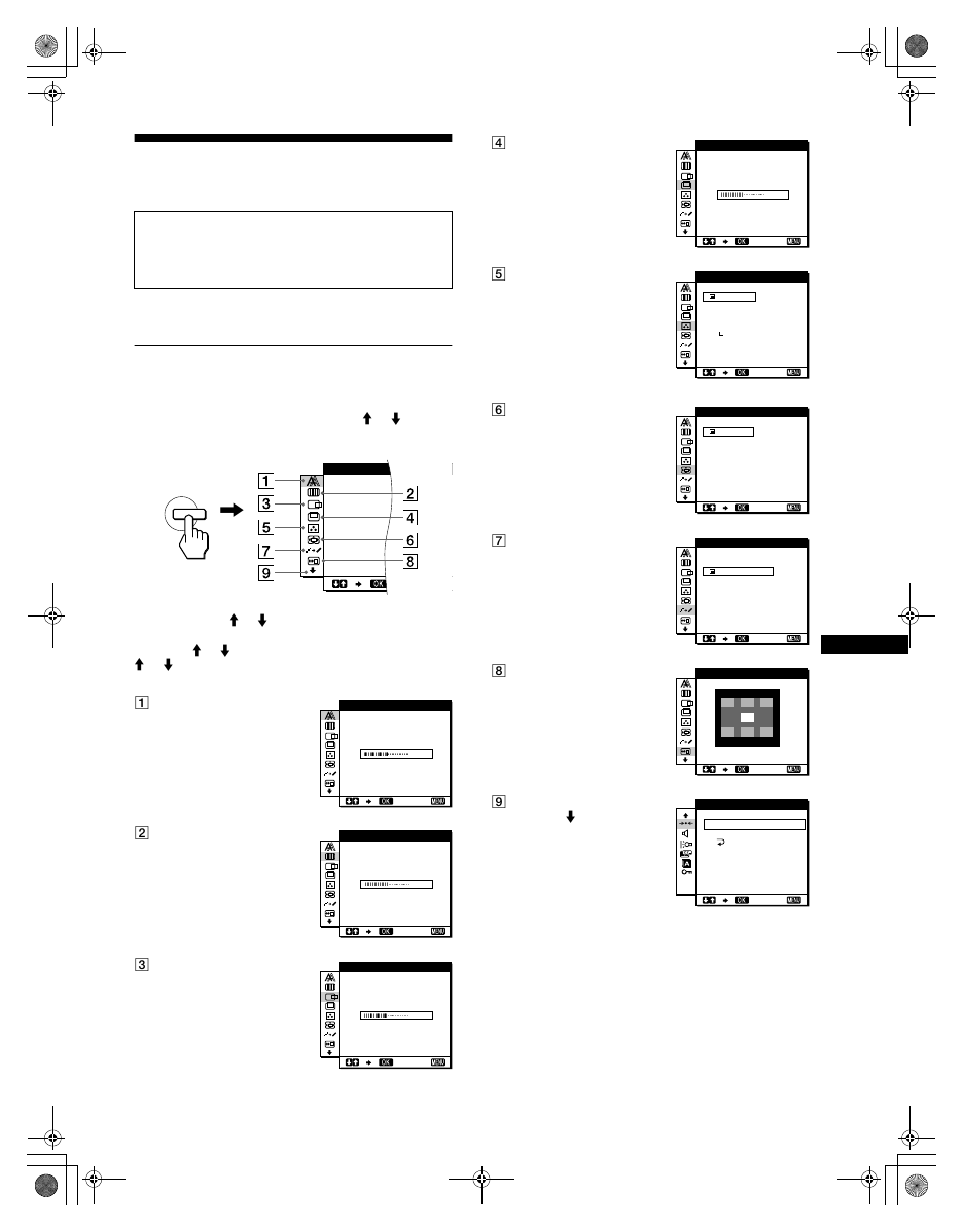 Personalización del monitor, Navegación por el menú | Sony SDM-M61 User Manual | Page 71 / 104