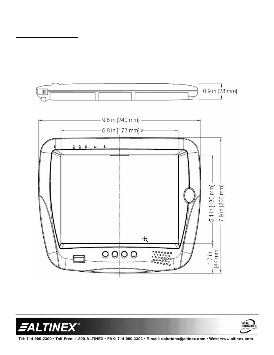 Special application | Altinex Wireless Touchscreen Controller CP451-008 User Manual | Page 8 / 13