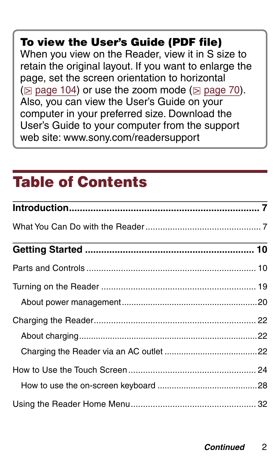 Sony PRS-900BC User Manual | Page 2 / 202
