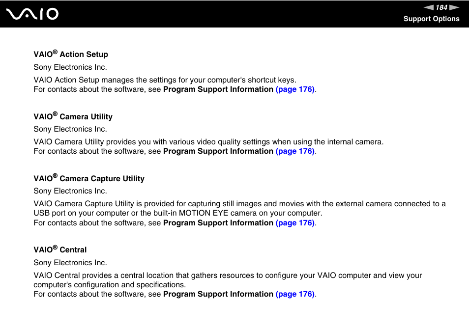 Sony VGN-UX180P User Manual | Page 184 / 189