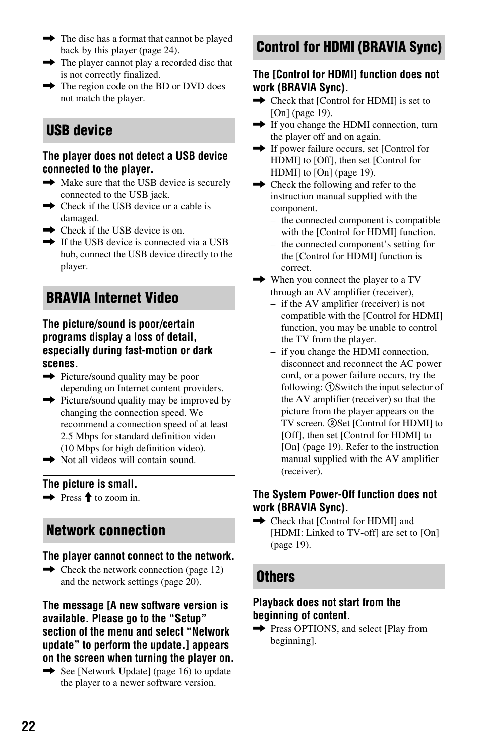 Sony BDP-S380 User Manual | Page 22 / 31